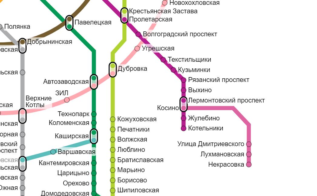 Все станции некрасовской линии метро