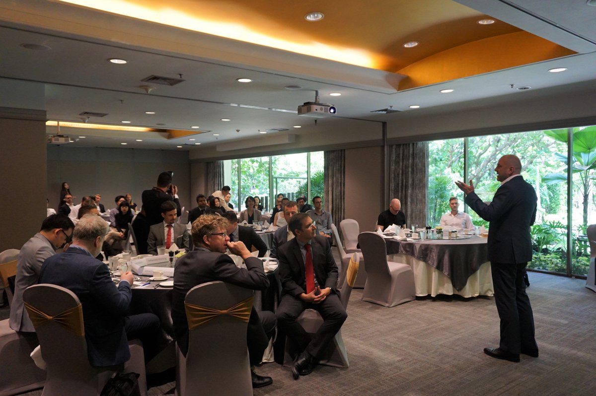 GermanThaiChamb's tweet photo. #GreenBuilding is future of sustainability. #GTCC luncheon today discussed Int'l #GreenBuildingCertification #LEED #DGNB #WELL w/ EGS-Plan(BKK), DGNB, Africus. Congrats DGNB PlatinumAward recipient, Dhanarak Asset Development #PartnerForSuccess #PartnerInBangkok #PartnerWorldwide https://t.co/Q5uAJZh8xw