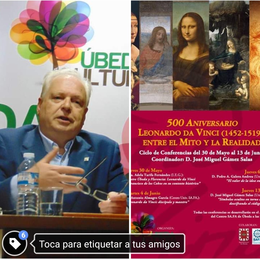 Hoy martes 4 de junio: "LEONARDO DA VINCI: DISCÍPULO Y MAESTRO", CONFERENCIA IMPARTIDA POR EL DOCTOR EN HISTORIA DEL ARTE D. ANTONIO ALMAGRO GARCÍA, EN EL AULA MAGNA DE SA.FA A LAS 20:00
