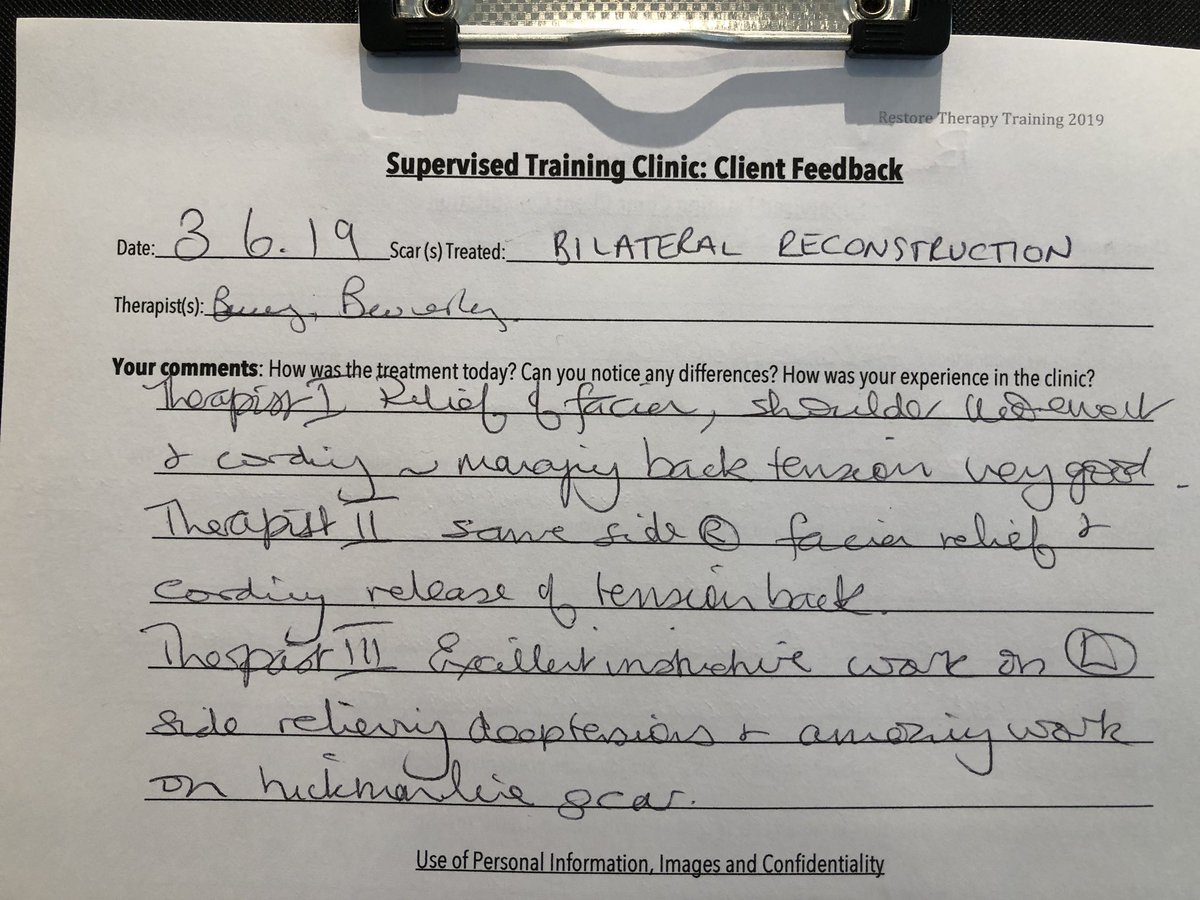 ScarWorkUK's tweet photo. How did ScarWork help the women who access free treatment at the supervised clinic? #feedback #breastcancertherapist #oncologytherapist #oncologymassage #oncologyphysiotherapy #oncologytherapisttraining #therapytraining #therapyworkshop #cancertherapist https://t.co/Xfg0MX8ifr