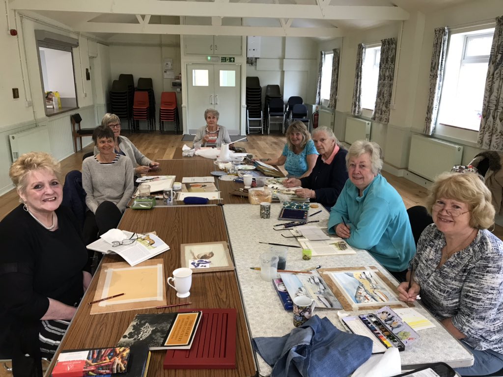 It’s #DevonDay and the ladies in Ide (I on the A to Z of Devon) are enjoying an art class.  Where next for J ????