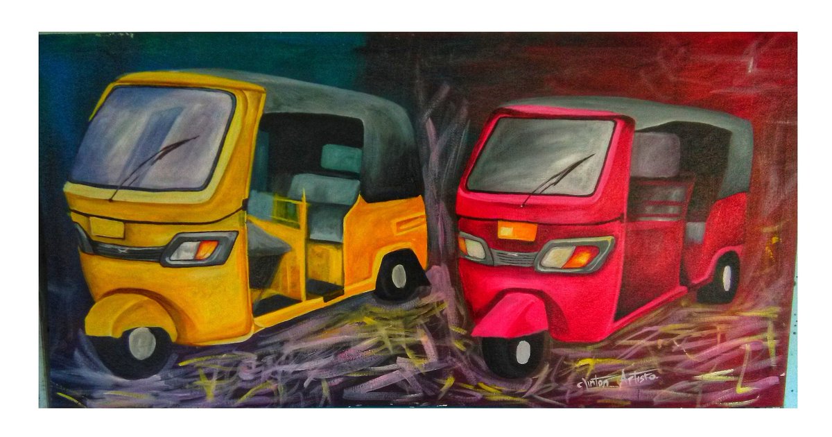 Clinartisto's tweet photo. Tuk tuk 
Acrylics on canvas , 
#eastafricaarts #kenyanart #Kibera #kisumu #artkenya #artist #nairobikenya #acrylics #canvas #impressionism #dailyart #africandaily #africanart #exhitibition #artcollectors #artcurators  #artworld #painting https://t.co/M7jf3bzP64