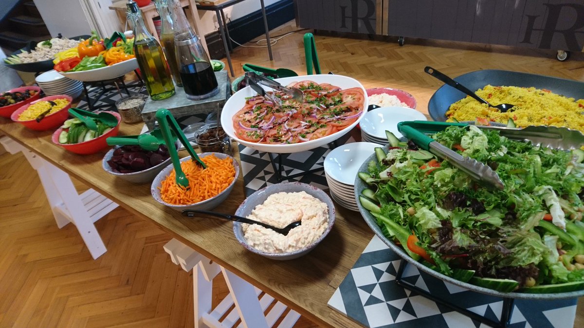 GarySteward4's tweet photo. Salad bar today beautiful beef tomatoes as the seasonal celebration @CateringRh7 @ianparrott10 plus cheeky boritos with mint guacamole 😋😋😋 https://t.co/W0GVSzbvLa