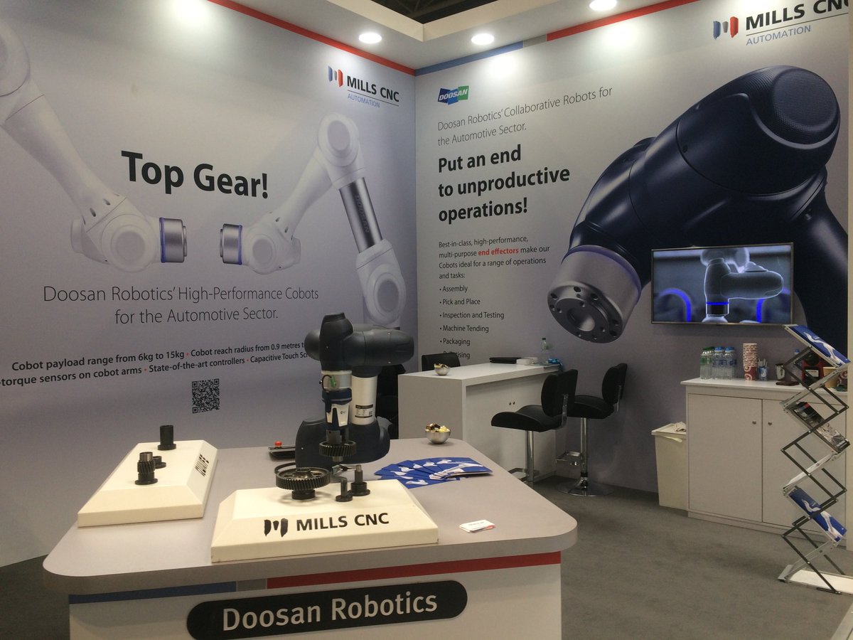 MillsCNC's tweet image. Today is the first day of Automechanika Birmingham 2019! Come and visit us at stand G95 in hall 20 to see our cobot in action and find out more about the automotive solutions we provide!
#millscnc #doosanrobotics #cobot #automation #automechanika #nec