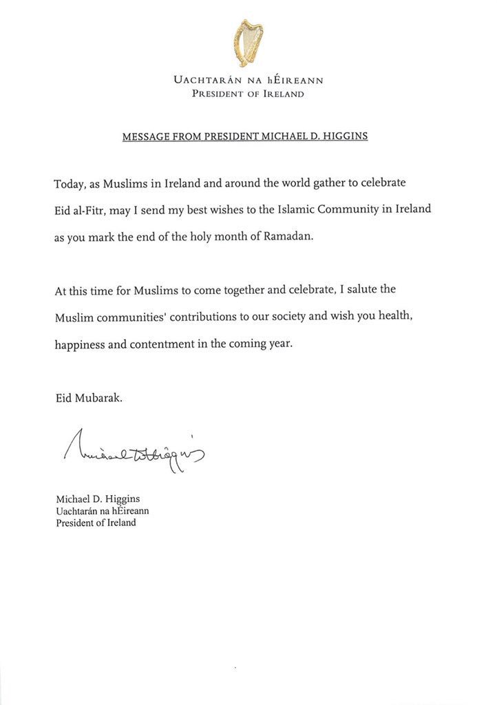 NoonRecordsie's tweet photo. Thank you @PresidentIRL for the wishes. Very thoughtful. We wish all the community celebrate the togetherness on this beautiful Island with lots of love and happiness. @NoonRecordsie @OmarSimon20 #EidAlFitr #trustinallah #irisheid https://t.co/wCc7c97x79