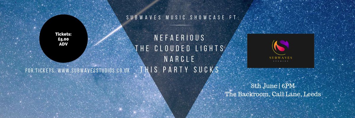 THIS SATURDAY - 8 JUNE 2019 / @backroomleeds / DOORS - 7PM / TWO OTHER EXCELLENT BANDS - #NEFAERIOUS & #THISPARTYSUCKS / ONLY £5 / NOT TO BE MISSED / BE THERE! #Leeds #LeedsMusicScene