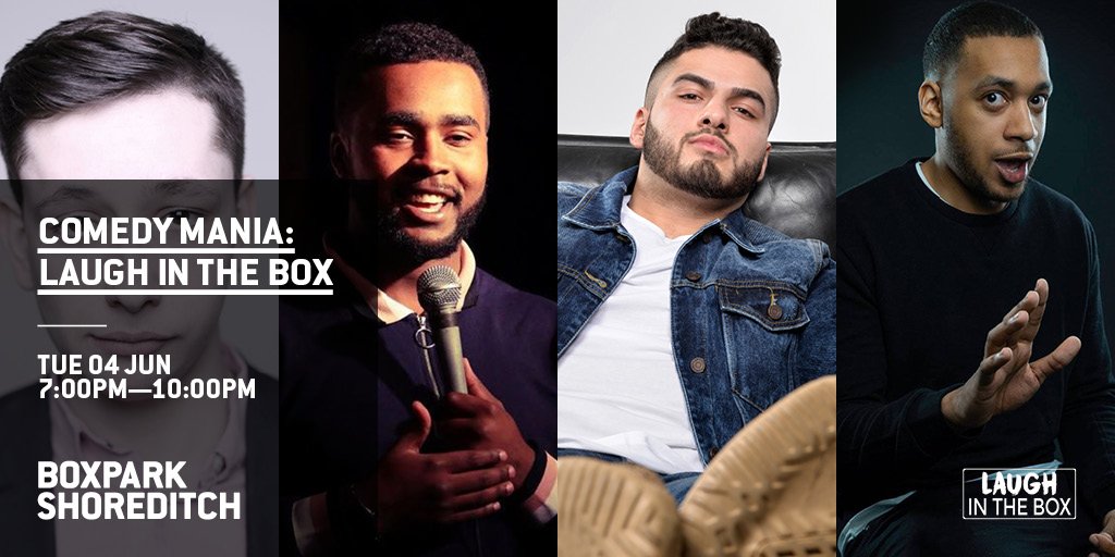boxpark's tweet photo. TONIGHT: Comedian @AurieStyla is bringing the funny to Beatbox and he's bringing some mates along too!

Get Free #LaughInTheBox tickets here ⬇️
https://t.co/sX42nXMpF1 https://t.co/8rFFkydXA3