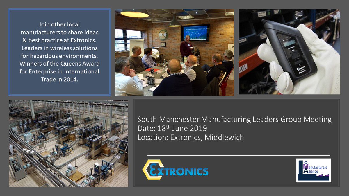 Mfg_Alliance's tweet image. Our next meeting for our South Manchester based Manufacturing Leaders group will be on 18th June at @extronics If you're looking to grow &amp;amp; share ideas with other SME manufacturers, join us for a free taster: manufacturersalliance.co.uk/event/extronic…

#gbmfg #ukmfg #ukmanufacturing #madeinbritain