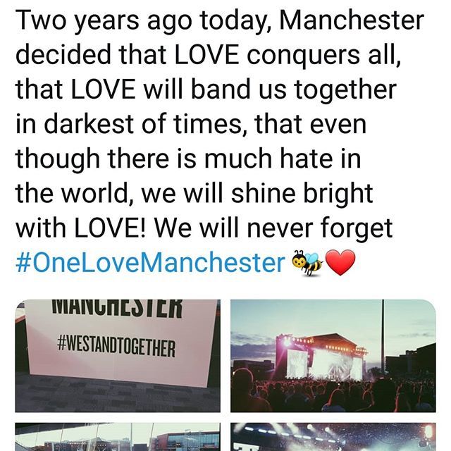 Addilist's tweet image. Today marks the day Manchester decided that we will lead with LOVE ❤️🐝
Never forget, Never forgotten. .
.
. #OneLoveManchester bit.ly/2Wg5K9U