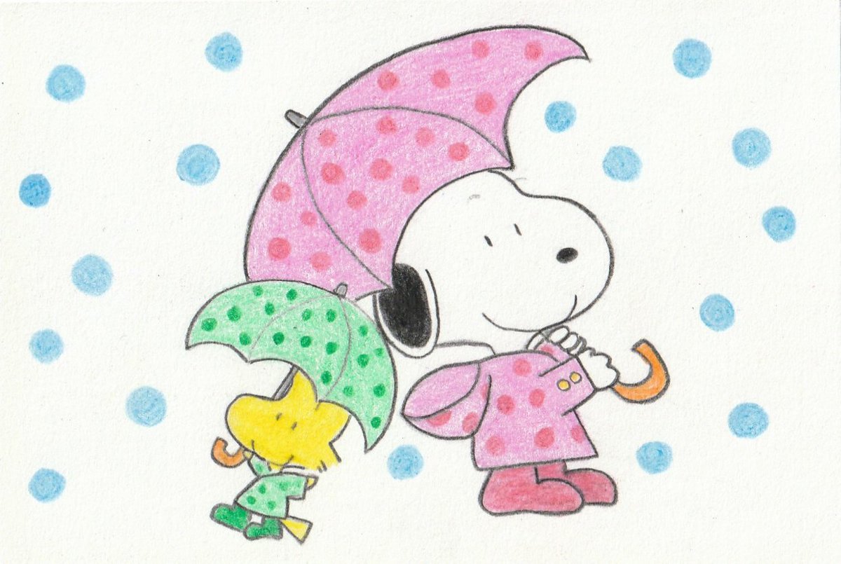 Sima בטוויטר 雨の日もお気に入りの傘とレインコートと長靴があれば楽しいよ イラスト好きな人と繋がりたい スヌーピー Illust Snoopy
