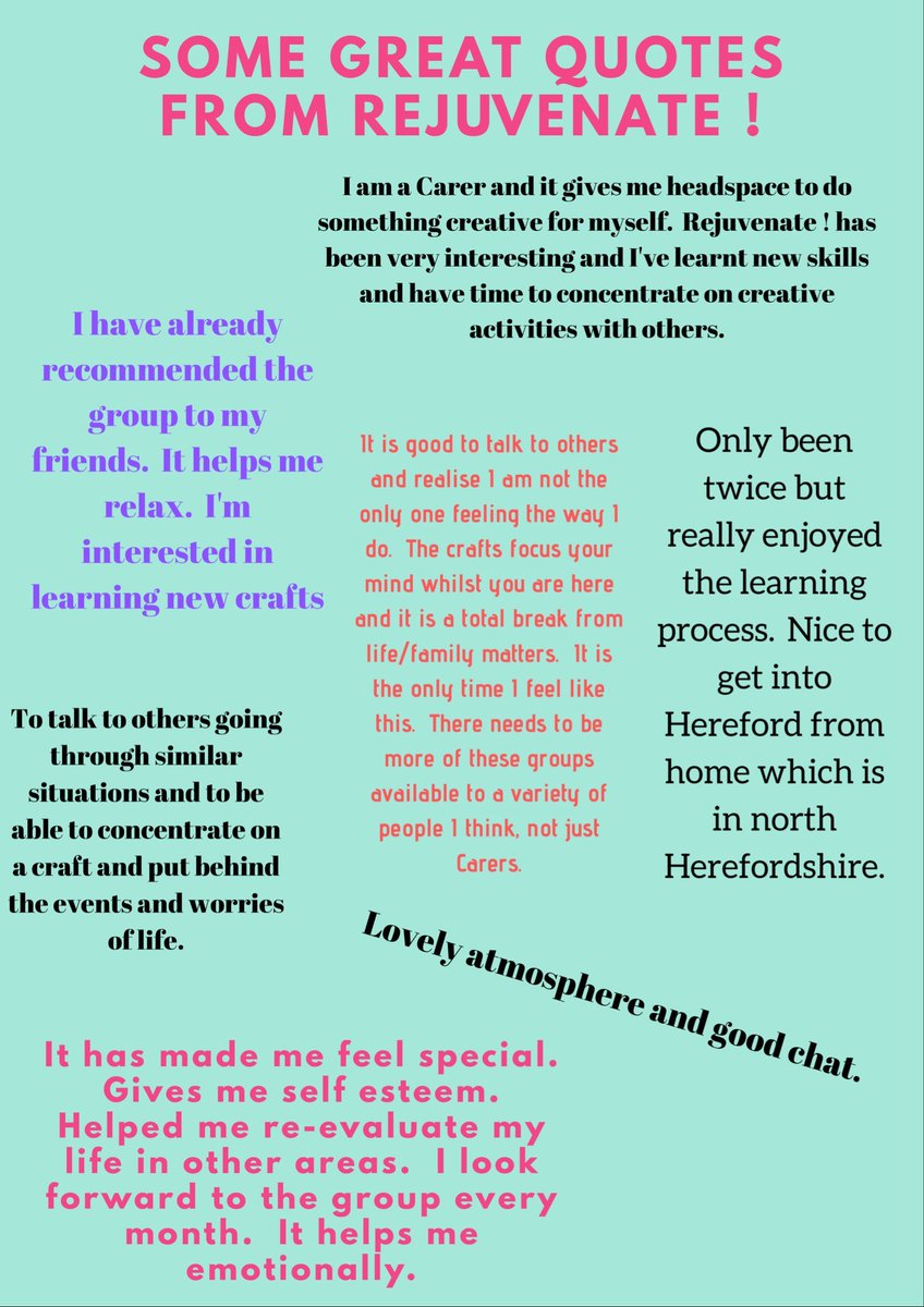 #rejevenate craft group for Carers is a huge success! thanks to Maggie and supporters for all the hard work. Monthly on a Thursday  at <a href="/CourtyardArts/">The Courtyard</a> see herefordshirecarerssupport.org for info
