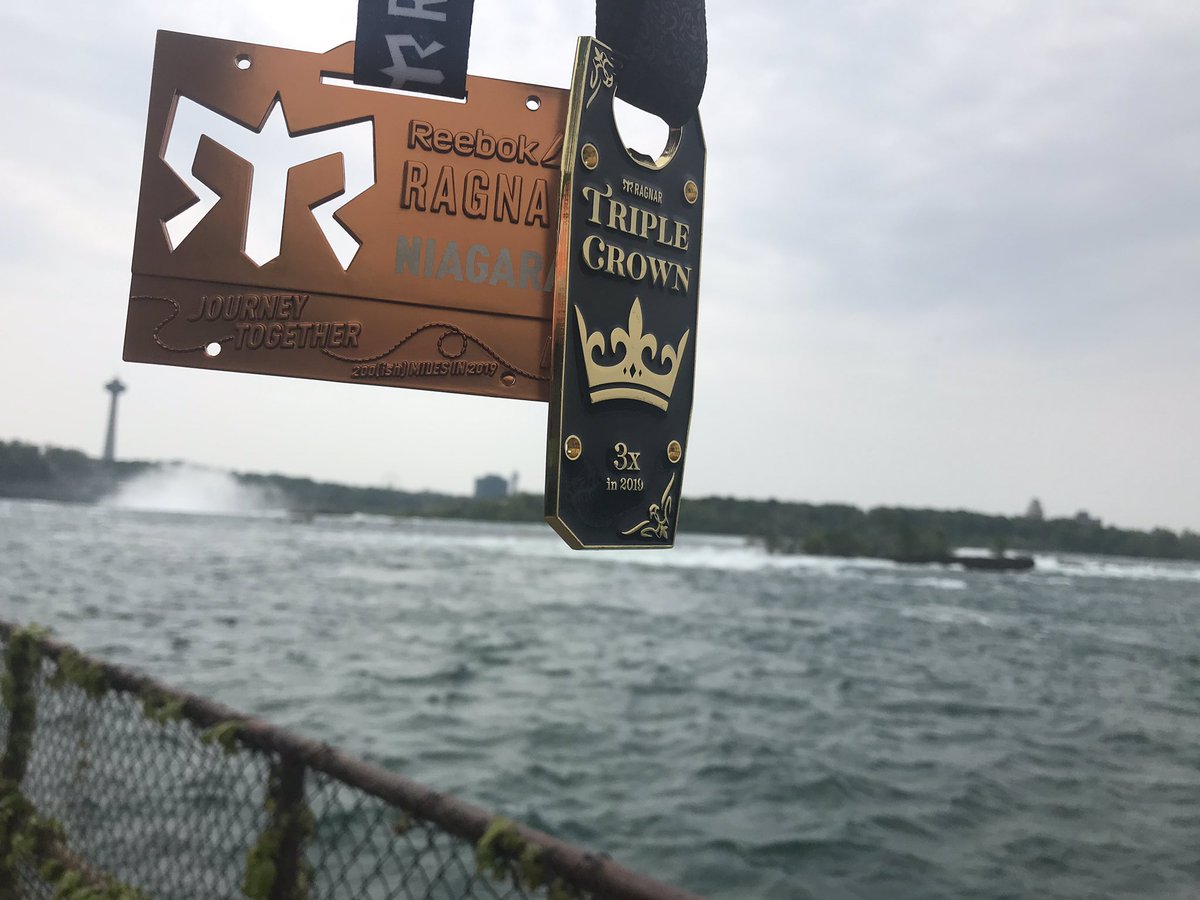 azsungoddess1's tweet photo. A little late for #medalmonday, but worth sharing. Earned these beauties at #RagnarNiagara π¨π¦ https://t.co/yYiIp4oJcw