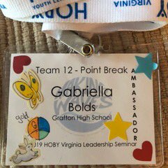 GHS_Counselors1's tweet photo. Gabriella Bolds is Grafton’s nominee for this years HOBY youth leadership Seminar. HOBY's mission is to inspire and develop our global community of youth & volunteers to a life dedicated to leadership, service and innovation @VAHOBY @ClippersGrafton
#hobyva #VirginiaIsForLeaders https://t.co/T02XIdfmoa