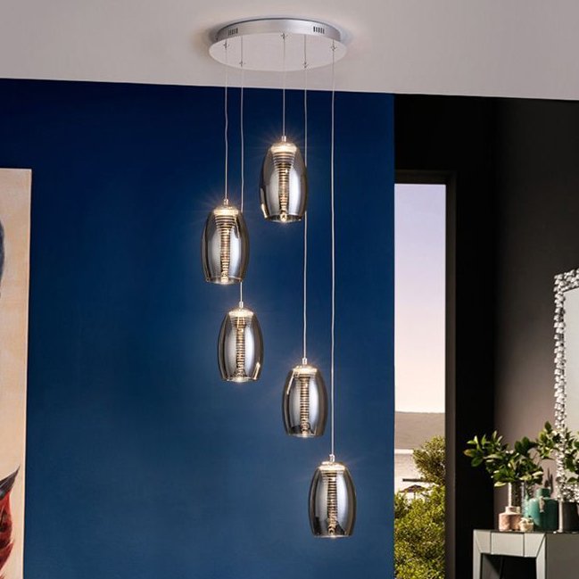 KES Lighting on Twitter: "This elegant Schuller ceiling pendant features five hanging LED Lights with shimmered, glass layered shades which look amazing when illuminated. #schullerpendant#LED#keslighting https://t.co/ZaqFQPn86p https://t.co/HEl40yFDZ3 ...