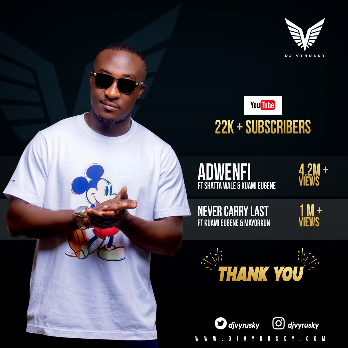 djvyrusky's tweet photo. Thank you God for keeping things running smoothly. A big thank you to yβall for the support and a massive appreciation to @shattawalegh @KuamiEugene and @IamMayorKun for the love chale ππΏππΏπ₯#thevyrusisspreading #adwenfi #nevercarrylast https://t.co/pNe5BhqWFJ