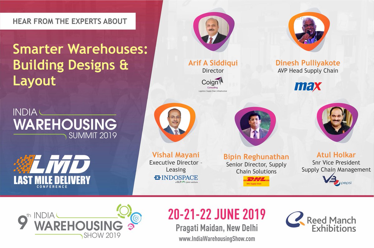 Hear from the industry experts at
India Warehousing Conference, 20-21 June, Pragati Maidan, Delhi.

Click to register as delegate bit.ly/2XfQhb9

#food #pharma #FMCG #electronics #retail #ecommerce #freight #import #export
 #warehouse #infrastructure #materialhandling