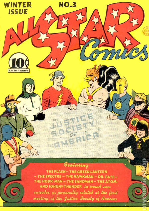 comicbooklive's tweet image. The Justice Society of America first debuted 79 years ago today in All-Star Comics #3!