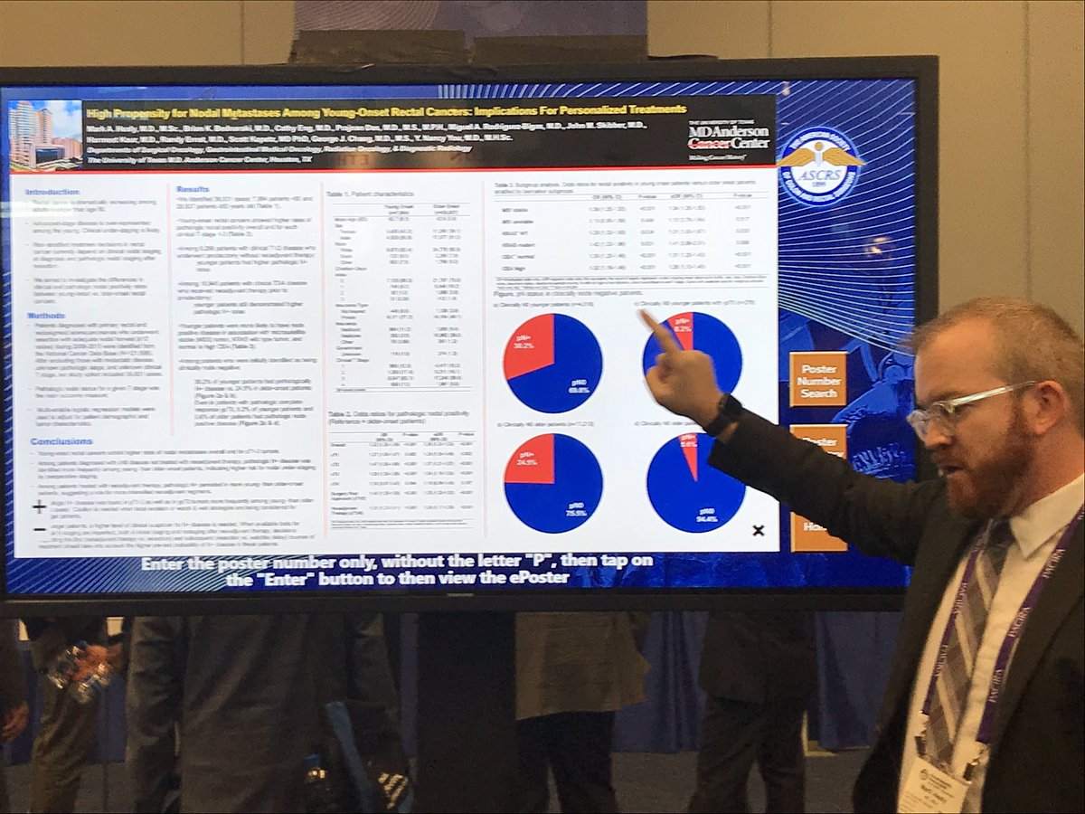 Nancy You (@nancyyoumd) on Twitter photo Higher propensity for nodal metastasis among young-onset rectal cancer... NCDB study being presented by <a href="/markheals/">Mark A. Healy, M.D., M.Sc.</a> @messick_craig <a href="/MDAndersonNews/">MD Anderson Cancer Center</a> <a href="/ColonCancerDoc/">George J Chang</a> #ascrs19 Higher propensity for nodal metastasis among young-onset rectal cancer... NCDB study being presented by <a href="/markheals/">Mark A. Healy, M.D., M.Sc.</a> @messick_craig <a href="/MDAndersonNews/">MD Anderson Cancer Center</a> <a href="/ColonCancerDoc/">George J Chang</a> #ascrs19