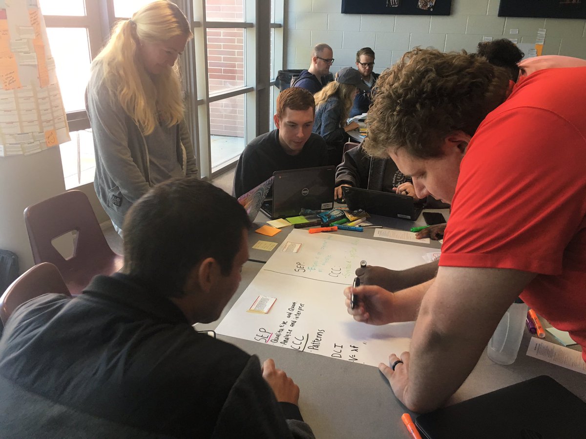 ashrusson's tweet photo. So much greatness! #asdscience teachers are busy brainstorming the essentials for assessment with 3D science. Notice 👀 the emphasis on CCCs and SEPs as well as DCIs. #asdvision19  @MichelleOrmond https://t.co/lF7DNXjh6U
