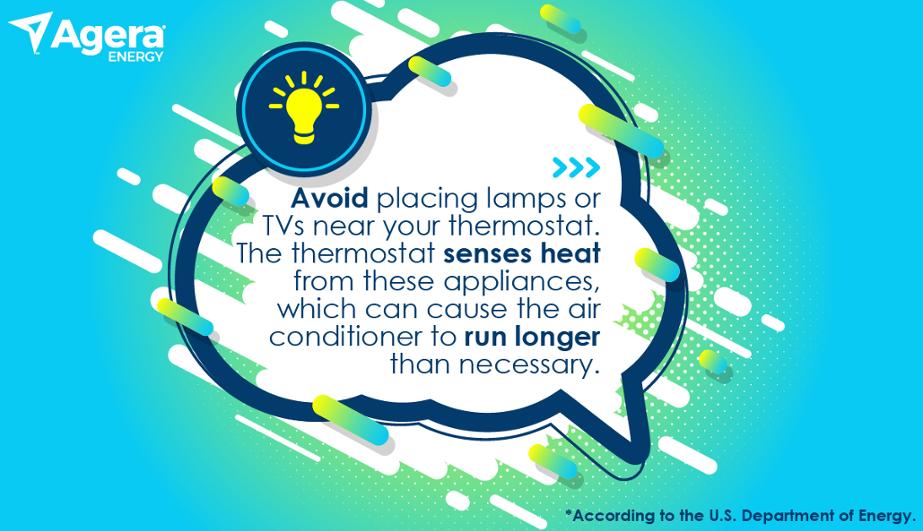 Need advice this #TooltipTuesday? Try to avoid placing heat-emitting appliances near your thermostat. These will likely cause the thermostat to run the air conditioner for a longer, unnecessary period of time #AgeraEnergy