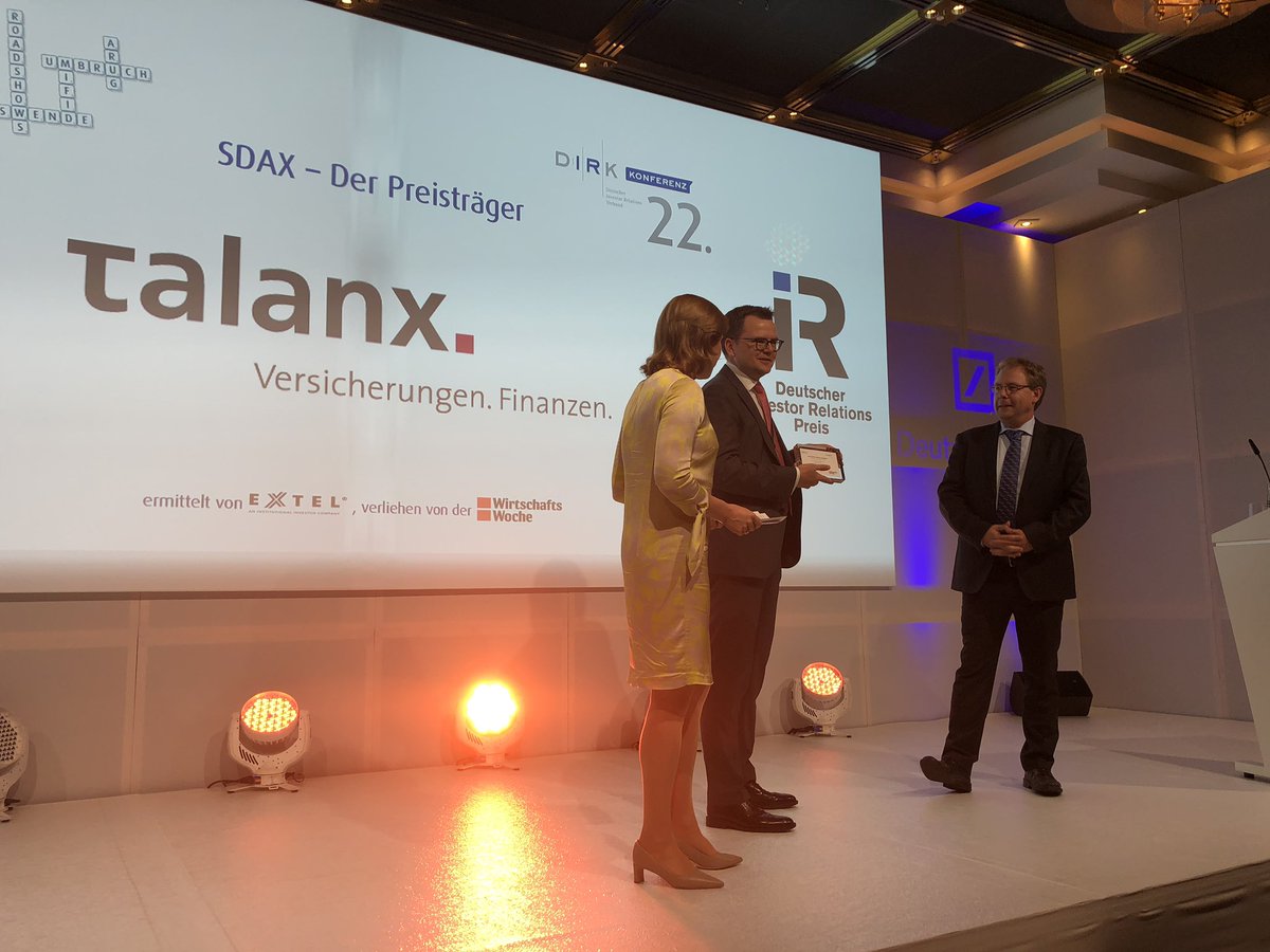 pkiss's tweet photo. Talanx - Winner SDAX #DIRK2019 https://t.co/LkgfWIaEG8