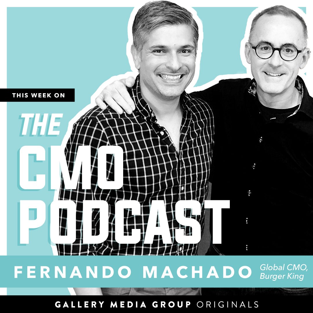 gallerymedia's tweet photo. Catch #TheCMOPodcast last week? @JimStengel sat down with Fernando Machado (@fer_machado123) one of the most acclaimed CMOs working today. Fun Fact: He is the only person to be awarded the @Brandweek #GeniusOfTheYear twice.
SUBSCRIBE NOW: https://t.co/oIdYKjuT5C https://t.co/FBYFtGbe7f