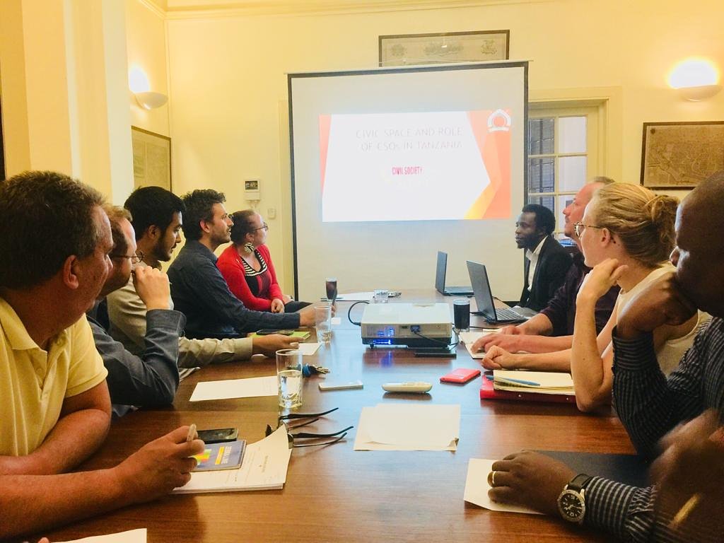 WateteziTv_Int's tweet photo. THRDC along with its representative, Adv Leoplod Mosha, is honored to participate in a  discussion on Civic Space and the  Role of Civil Society Organizations in Tanzania, organised by Belgium Embassy in Tanzania https://t.co/lGQRPfemx4