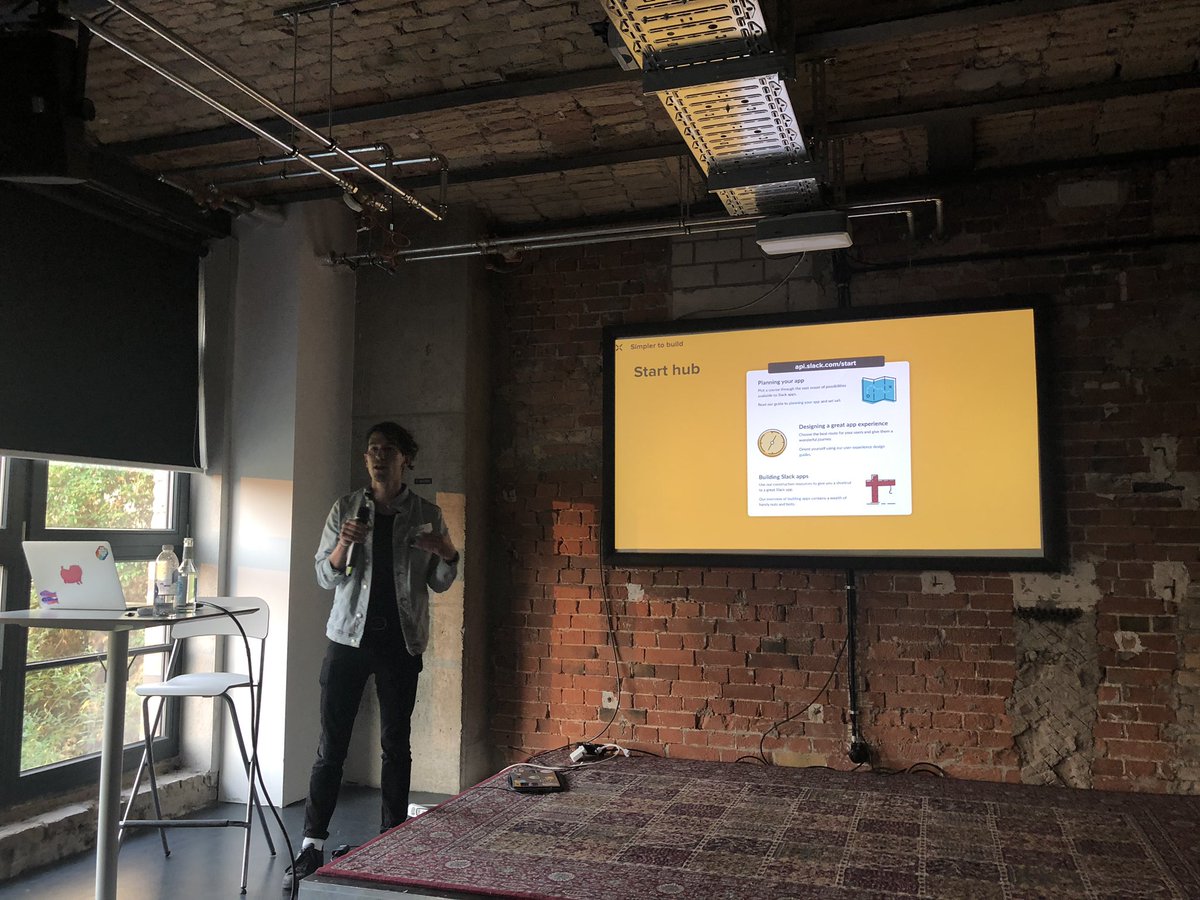 eakinsey's tweet image. My pal @shanedewael giving the inside scoop on where to get started building on Slack #SPCBerlin #SlackCommunity #SlackConnected