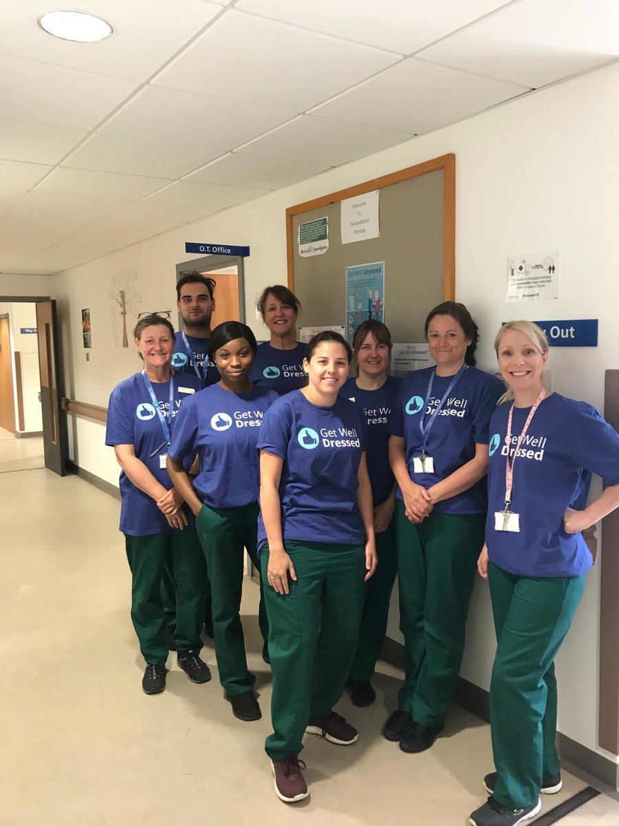 PeterSmart7496's tweet photo. Occupational Therapy Team supporting the Get Well Dressed campaign - Get Up Get Dressed and Get Moving. big shout out to @PaulaOKeeffe for all your hard work alongside the nursing staff. @JulietBeal @HSCJobsGuernsey @Govgg @RachelRnorman @HeidiSoulsby @SarahRive @Toni_Hart_ https://t.co/M9EvaknwgY