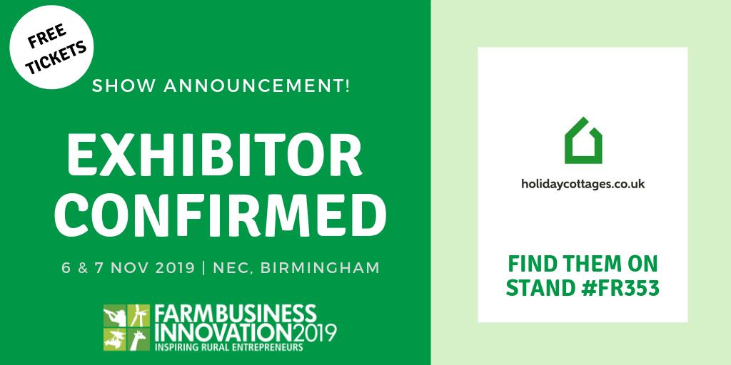 Farm_Innovation's tweet photo. 💥Exhibitor Confirmed💥
Holiday Cottages help people find their perfect cottage in popular holiday destinations!
Follow @holcottagesuk and visit https://t.co/JTcoqN7a0Y for more information.
Get your FREE tickets here -- https://t.co/GUsjZMvpsI!
#FarmBiz #FBI2019 https://t.co/LunjQ3JZHD
