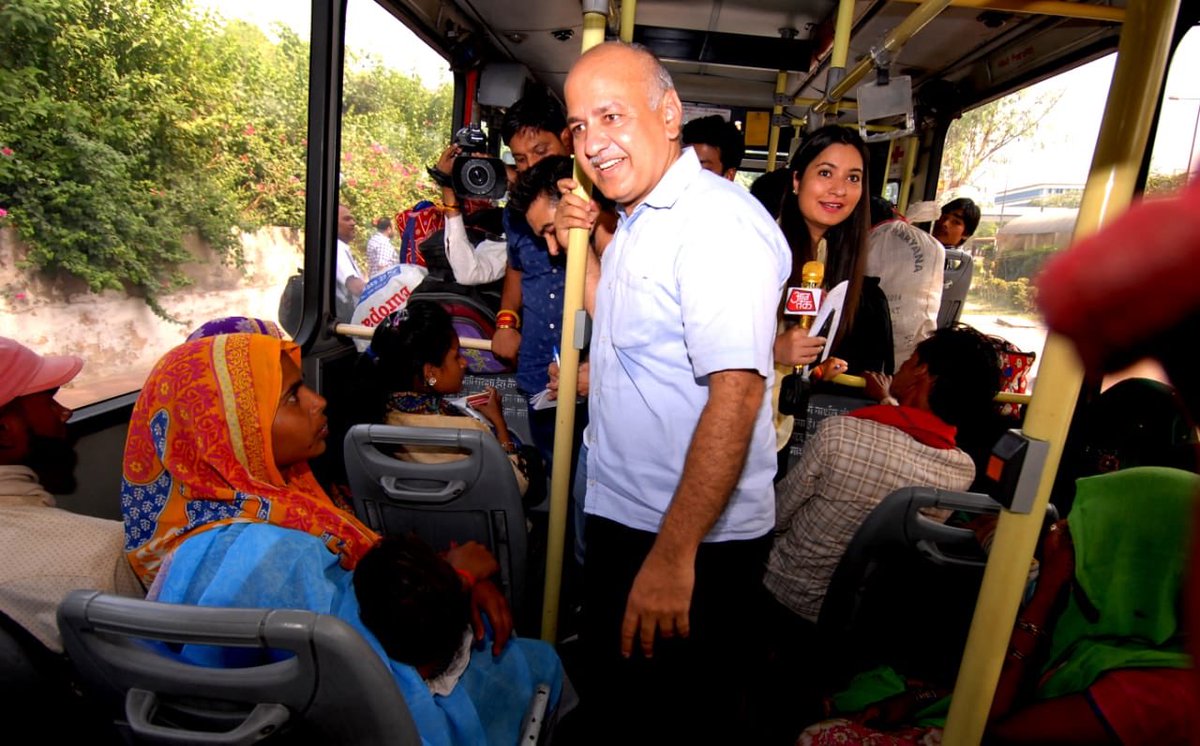 msisodia's tweet photo. I spoke with more than 50 women &amp; many men in DTC buses to understand what they feel about #FreeMetroForWomen ― Not even one citizen said that it's a bad idea

On the contrary, everybody said public transport is more secure for women &amp; it would save them 2-3K rupees per month. https://t.co/lxltV9tQYj