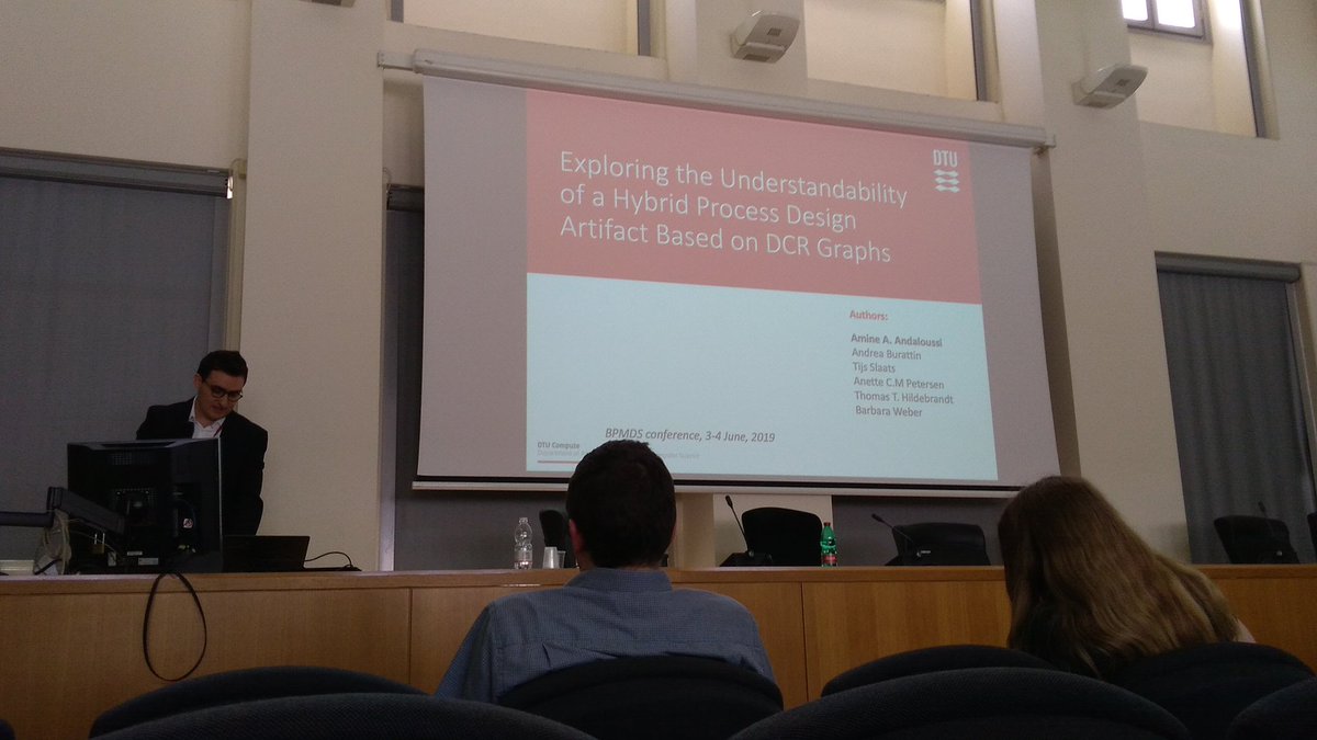 DTU_SPE's tweet image. @AmineAndalouzi presenting the paper &quot;Exploring the #Understandability of a #HybridProcess Design Artifact Based on #DCRGraphs&quot; at #BPMDS @CAiSEConf in Rome

📃 doi.org/10.1007/978-3-…
🔓caise19.it/proceedings/ (4 weeks free proceedings)