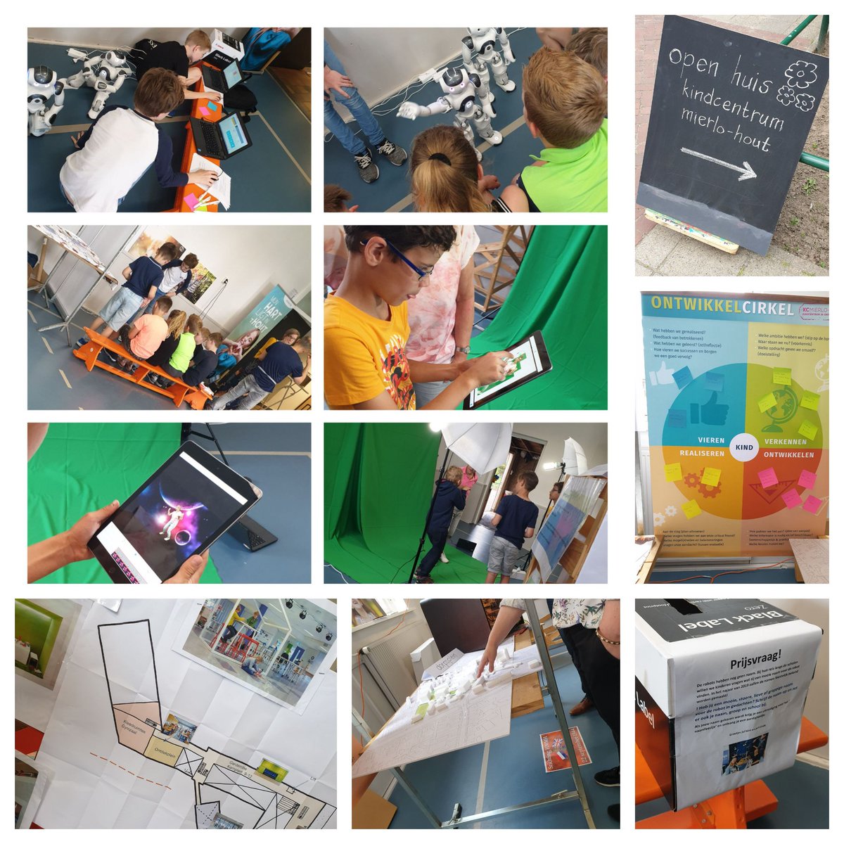 kimmies1979's tweet image. Wat gaaf om de kinderen zo in hun element te zien tijdens het &apos;open huis&apos; van kindcentrum Mierlo-hout! 😊💝 samen, creatief, niet bang om uit te proberen! #genieten #greenscreen #onderwijsrobot  @Ditisonzewijk @QliQ_PO