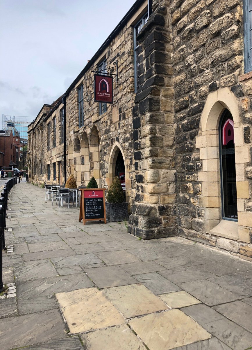 BlackfriarsRest's tweet photo. UPDATE: Many thanks for all your comments and advice. We really care for our beloved medieval restaurant! It seems they returned last night to ‘clean’ the 13th century flags. We think it looks a right mess - will probably dull in time, but what do you think? https://t.co/OutbuTvMet