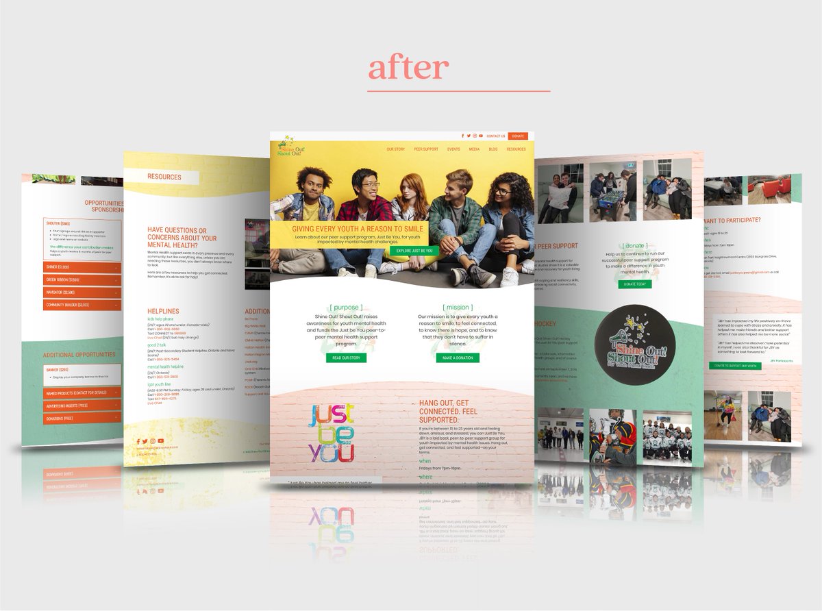 New web redesign!

Shine Out Shout Out (<a href="/ShineShout/">Just Be You Youth Peer Pgm | Shine Out! Shout Out!</a>) is a nonprofit dedicated to aiding in youth mental health. They have a program called Just Be You that provides peer support to youth. 😀

See their website at: shineshout.com

#mentalhealth #webdesign