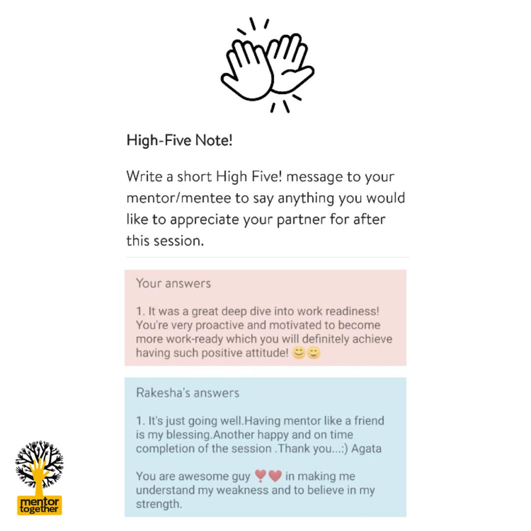 mentortogether's tweet photo. Whether it's an in-person mentoring session or a mobile-based interaction, bonding has no limits! It took @AgataMandava and Rakesh only several activities and 3 calls to break the ice and realise they were off to a great start! #MentorToGo #highfivenote https://t.co/PQ95sVFFTi
