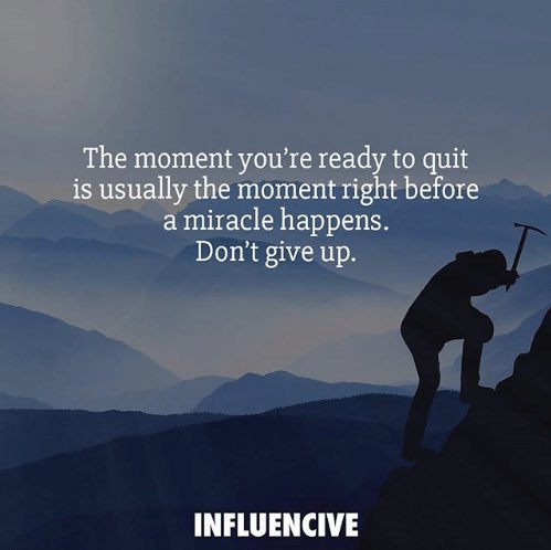 realbobsnatural's tweet photo. As long as you don't give up nothing is over.

#Life #Strength #Belief #DontQuit https://t.co/its08hmMw8