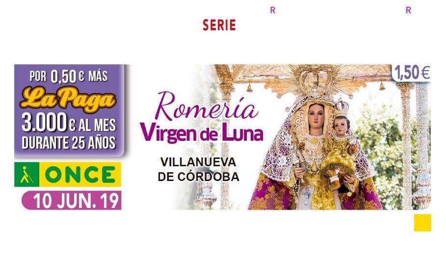 TurismoJarote's tweet photo. El próximo 10 de Junio de 2019, Lunes de Pentecostés, la ONCE dedicará su cupón a la ROMERÍA DE LA VIRGEN DE LUNA de VILLANUEVA DE CÓRDOBA. Mañana estarán a la venta en toda España. 
¡Muchas gracias @ONCE_oficial ! https://t.co/alboic8G0k