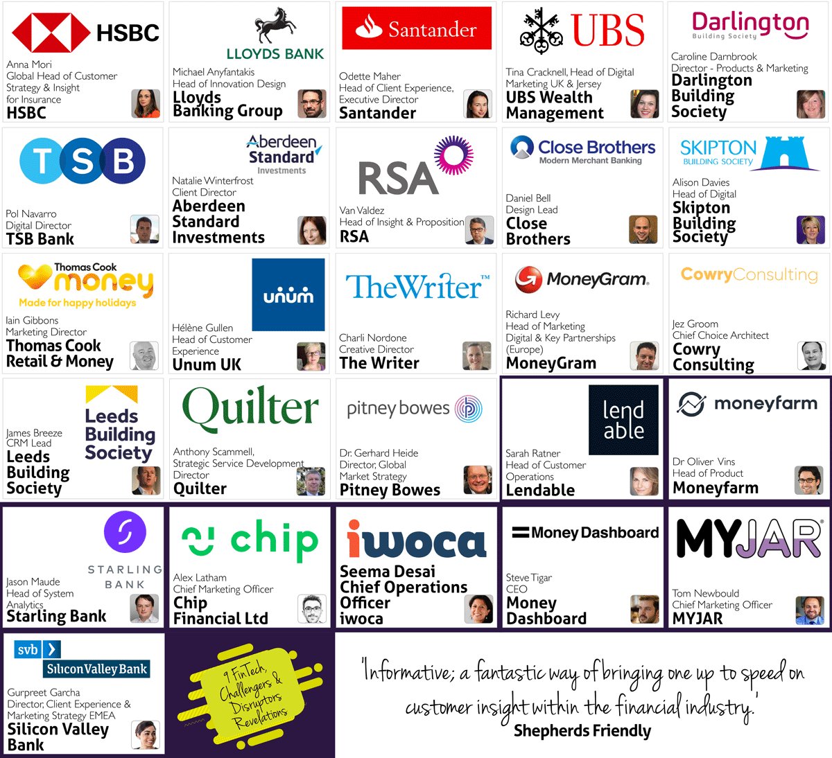 finance_conf's tweet photo. It's time to put the focus back on unquestionable, exceptional customer experiences and journeys in finance. In just 3 weeks' time, you hottest CX issues will be addressed by 27 finance brands speaking at the 6th annual Financial Services Customer Experience Conference https://t.co/pUJUgiKwD0