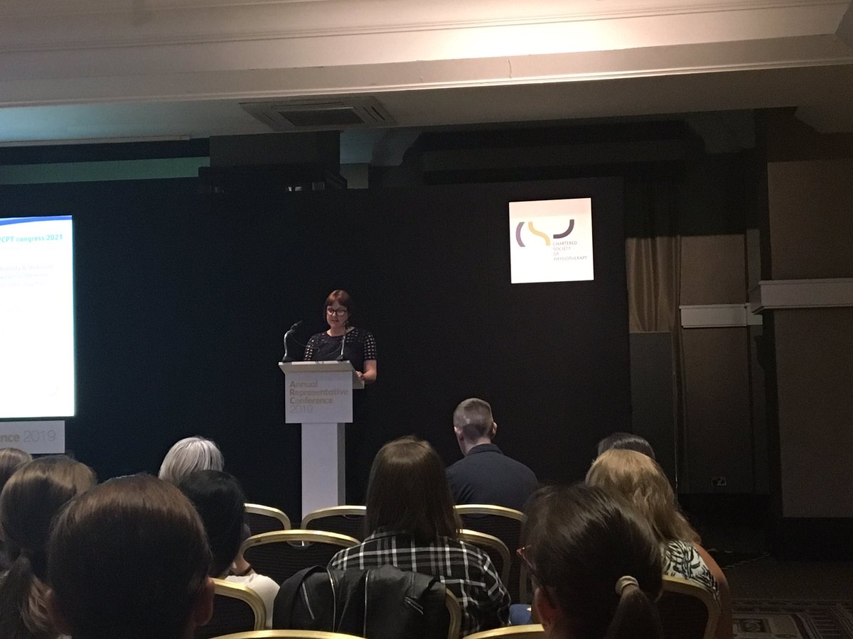 PhysioNNRS's tweet photo. @jillyphysio is now presenting @PhysioNGRS’s Emergency Motion 🚨 calling on @thecsp to boycott @WCPT1951 in 2021, which is due to be held in Dubai #CSPARC19 #MembersMakeARC #Activists #Equality #Inclusivity #Diversity #StrongerTogether https://t.co/o4qQyw0mFz