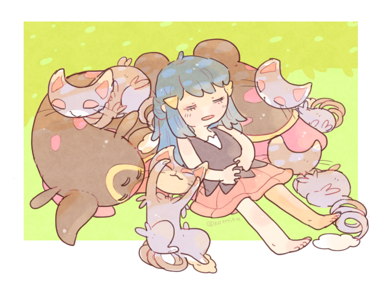 ヒカリ(ポケモントレーナー) 「ネコはすずしい場所を知っている 」|こちかのイラスト
