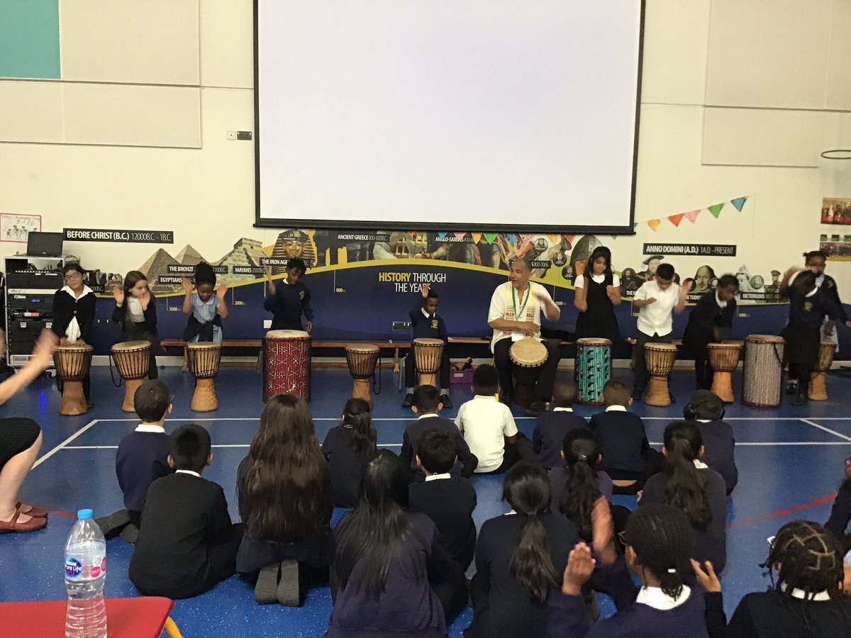 What a brilliant treat to experience while our friends and family celebrate Eid. Rocky has been teaching us how to play the African drums! #africandrumming #TooCoolForSchool @LozellsPrimary