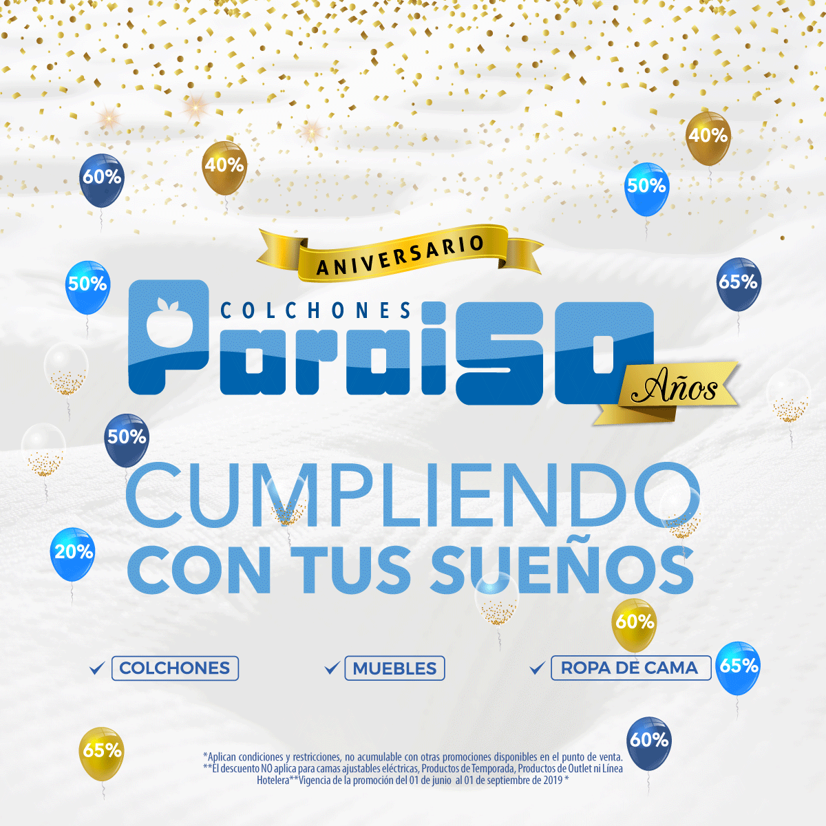 ColchoParaiso's tweet photo. 🎊🎉🎁 50 Años Cumpliendo Con Tu Sueños 🎊🎉🎁 , Ven y celebra con nosotros, Colchones, Combos, Muebles y Ropa de Cama a precios que no te quieres perder 🎊🎂🎉🎁 

🛒🛏🛋🛍 Visítanos ➡https://t.co/dwt5pEZoWP
Venta telefónica / Whatsapp: 322 2182219- 3506765790 https://t.co/EkWVIvw1ol