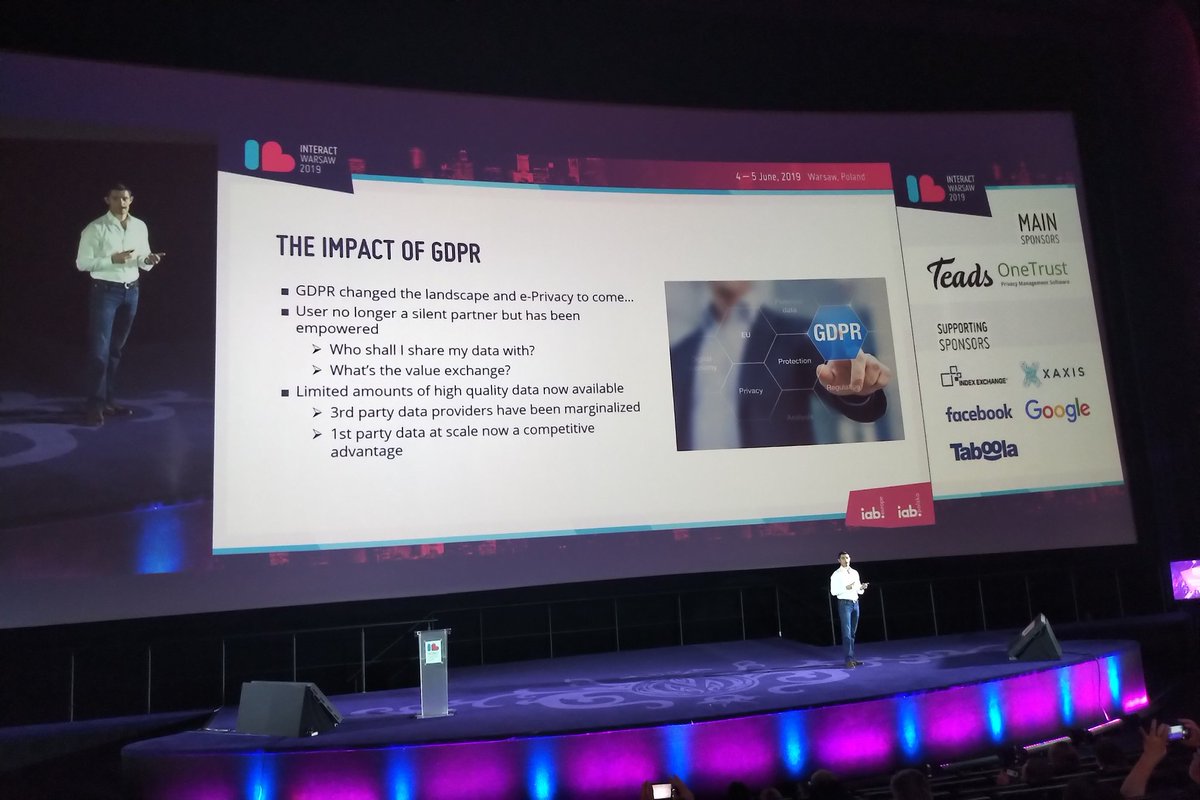 Joanna_Burton's tweet photo. #GDPR has empowered the consumer to understand the value exchange, but reduced the amount of first party data available, adds @RubiconProject's James Brown #iabinteract @IABEU_Interact #data #advertising https://t.co/UXfXWomvBu