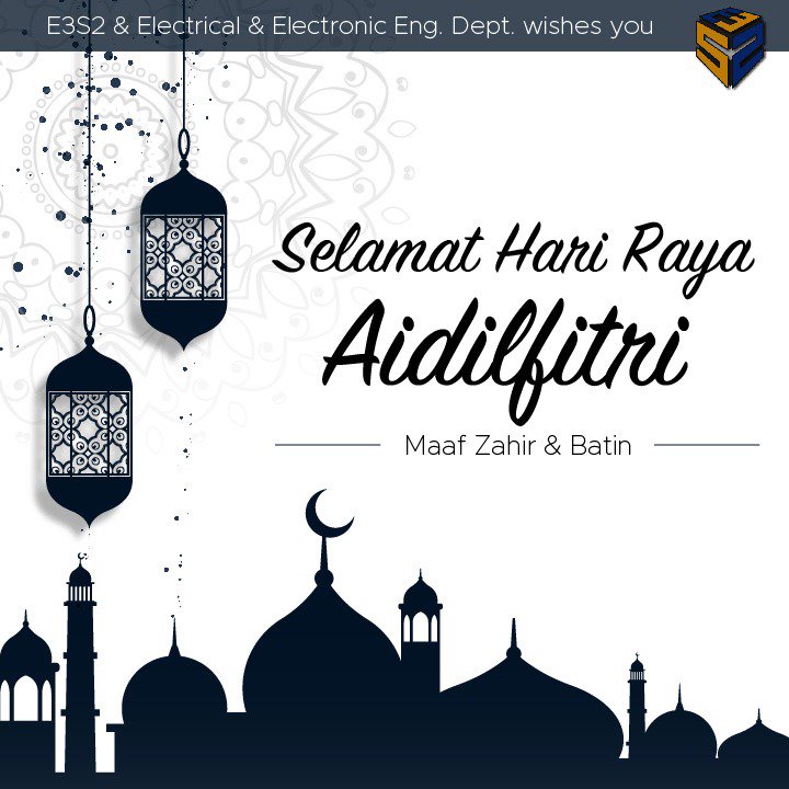 E3S2OfficialUTP's tweet photo. 🎉Happy Eid Mubarak!!🎉  
We hope everybody will enjoy this eid, positive thoughts and best prayers for you and your loved ones.

Ps: Eat and Stay healthy..
UTPSS... EE/COE mau tapau!! 

#E3S2Raya #Raya2019 #SparkPower #HappyEidMubarak2019 https://t.co/Levo4bMTFz