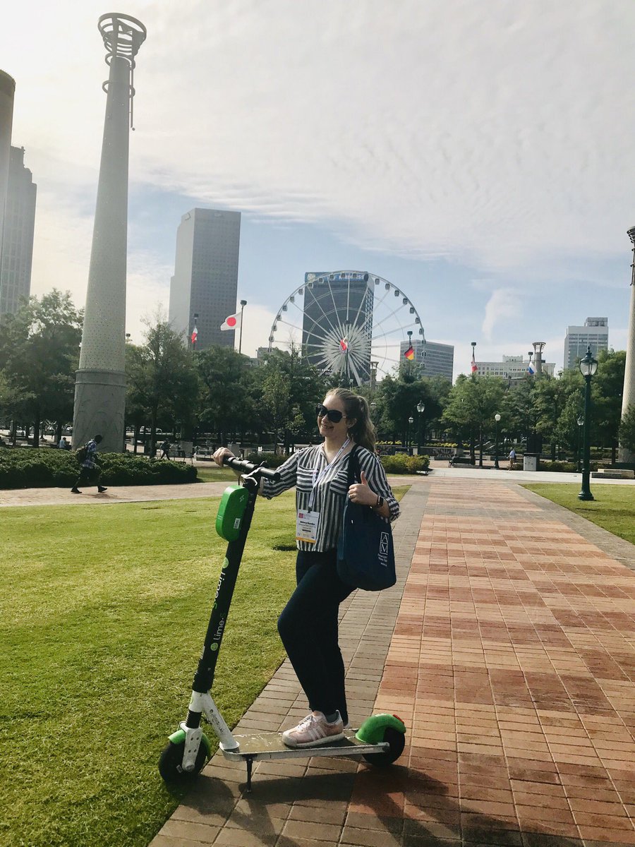 RLBearden's tweet photo. I think everyone embraces their inner child at #ASMATL #ASMS2019. I’ve seen many seasoned scientists in suits with conference badges riding around on these. https://t.co/FgXRo9qsyU
