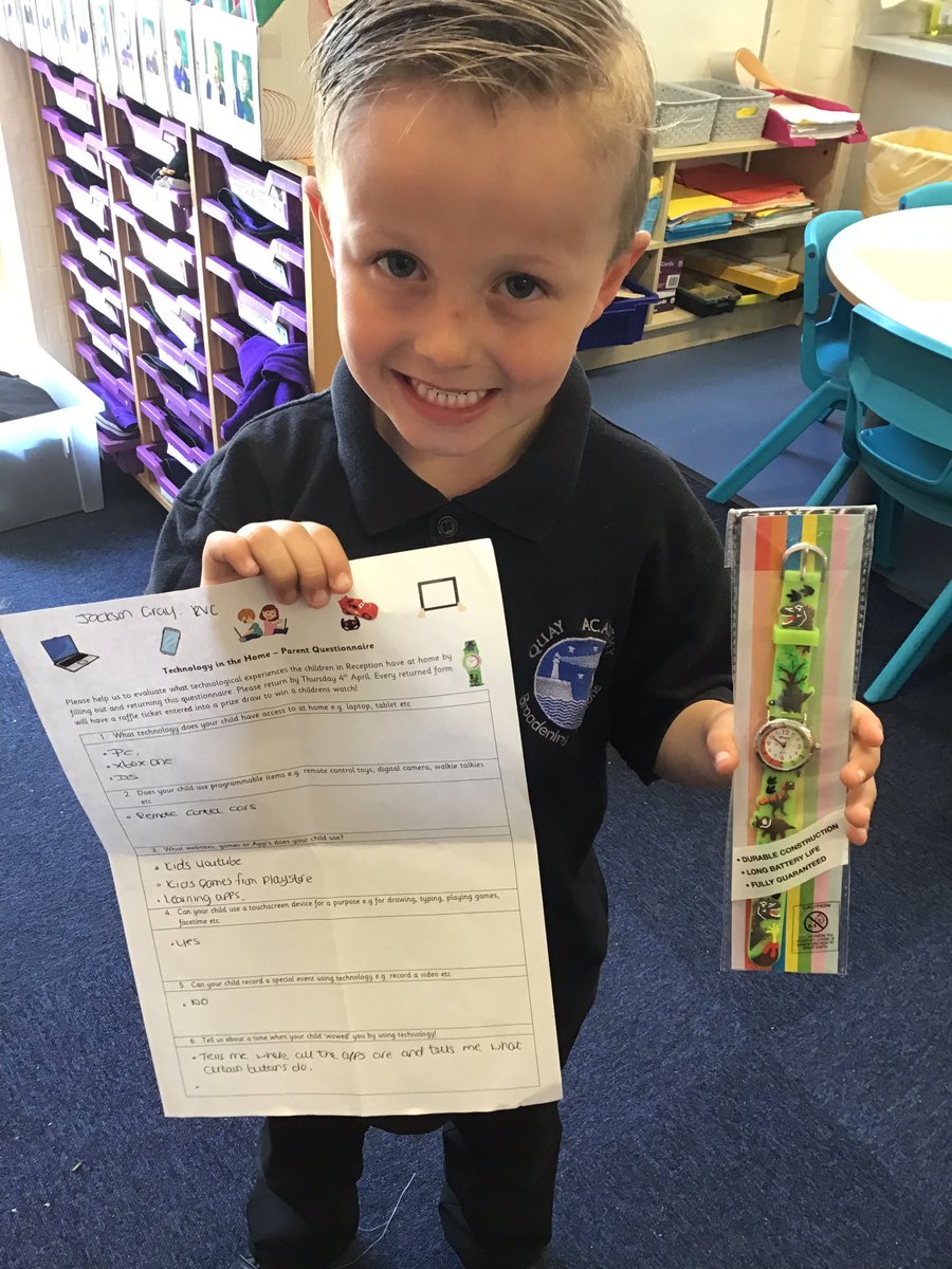 QuayEYFS's tweet image. Thank you to everyone who filled out their Technology sheet at home. Here is the pupil whose name was pulled out 😃
#computerwizards #terrifictechnology #wowmoments #futuremrbutlers
@ITTimB
