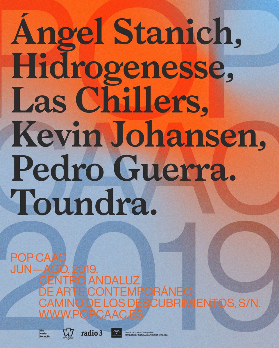 ConciertosEnSvq's tweet photo. CONCURSO!

de qué concierto del @popcaac organizado por @TMusicRepublic quieres 1 entrada doble?

@angelstanich
@hidrogenesse + @LasChillers
@k_Johansen
@_guerrapedro
@toundra

RT y síguenos para participar!
gana y elige a qué concierto ir!

+ info en https://t.co/9Cr79PIBrU https://t.co/lfFXv0oYQh