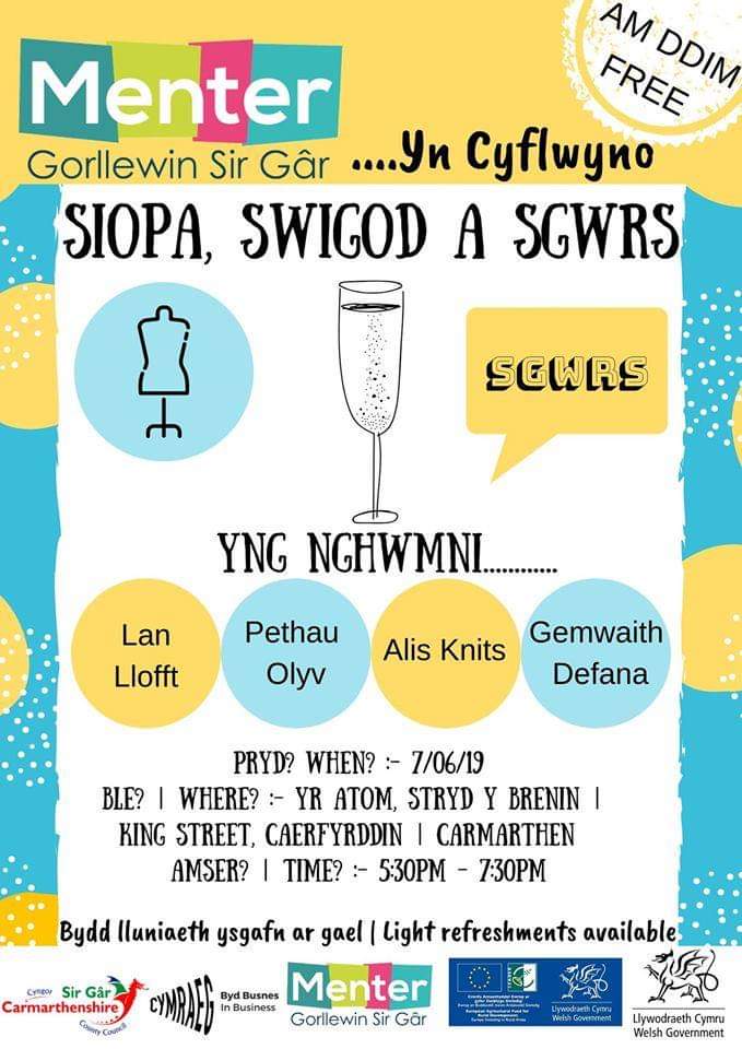 Dewch i weld ni yn @yratom Nos Wener ma! Croeso cynnes i pawb @MenterGSG! We're in Carmarthen this Friday eve in Yr Atom, pop along and see us!x