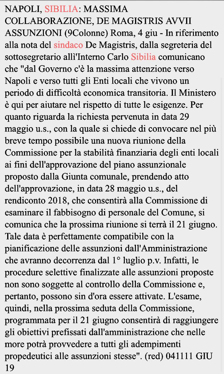 ComitatoIdoneiN's tweet photo. Sindaco @demagistris procedete con le assunzioni previste a luglio a Roma @carlosibilia  ha dato okay per le procedure selettive, #idoneitecniciamministrativi #ripamnapoli scadono il 30/09 
@movimentodema 
@matteosalvinimi
@luigidimaio @gbongiorno66 @ale_clem @penny641 https://t.co/4qjKjhmILw
